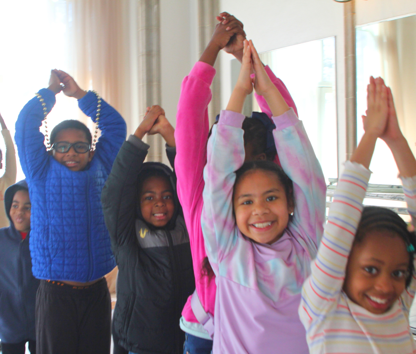 children dance art scholars smiling